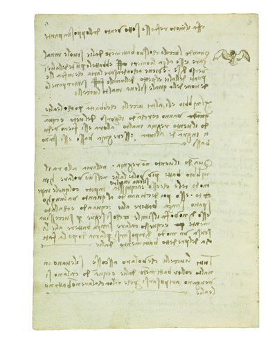 Códice sobre el vuelo de los pájaros, Folio 5 verso de Leonardo da Vinci